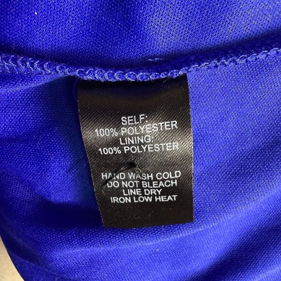 Lulus Wondrous Water Lilies Royal Blue Maxi Dress Sz M Long Semi Formal V Neck - Picture 12 of 14